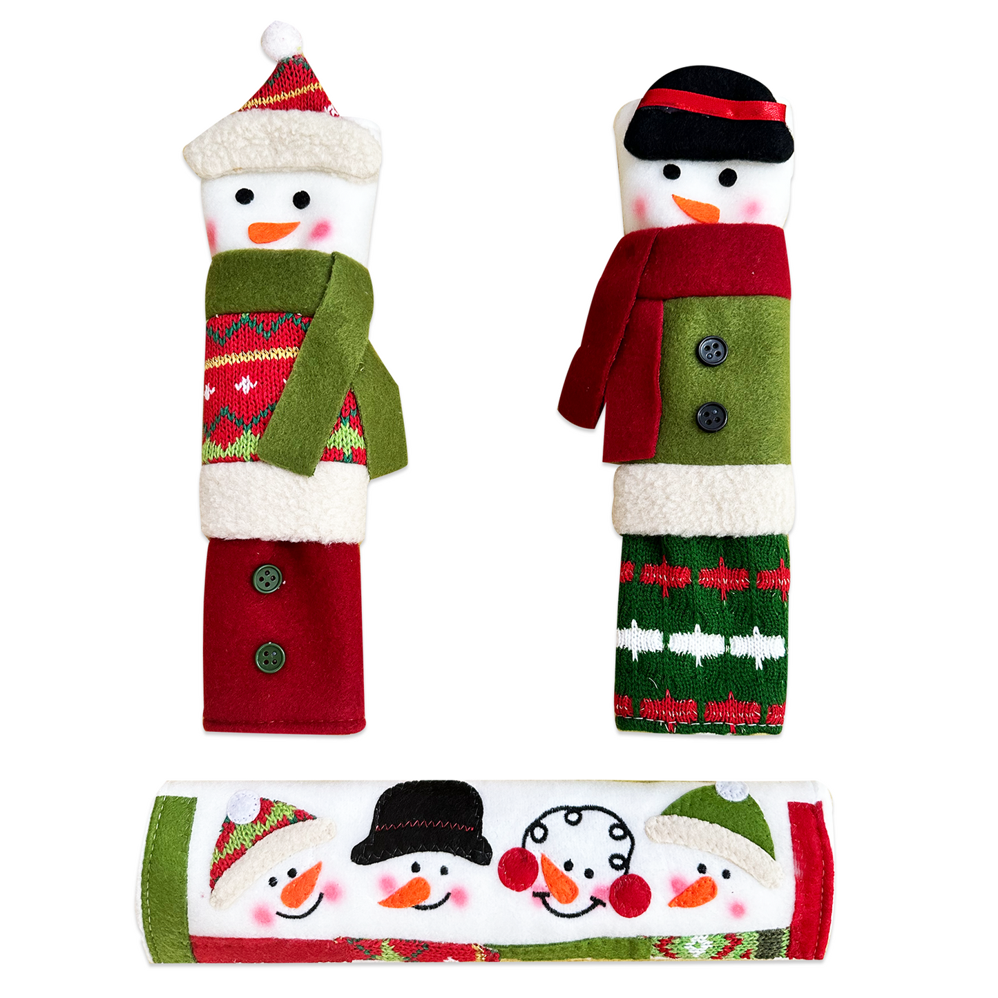 3 Piece Set Christmas Snowman Refrigerator Door Handle Covers Appliance Handle Covers Christmas Decorations Fits Standard Size Kitchen Refrigerator Microwave Oven Or Dishwasher