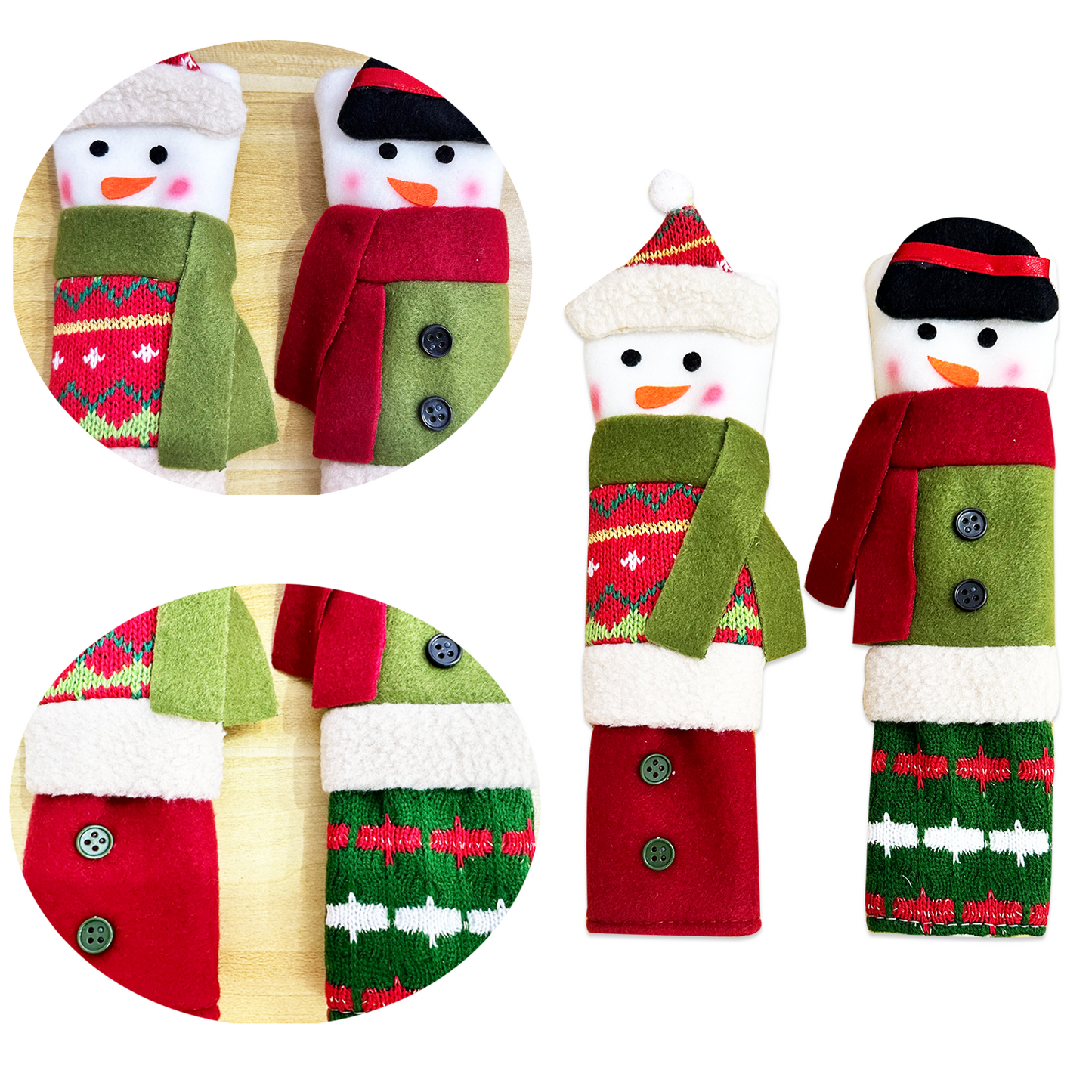 3 Piece Set Christmas Snowman Refrigerator Door Handle Covers Appliance Handle Covers Christmas Decorations Fits Standard Size Kitchen Refrigerator Microwave Oven Or Dishwasher